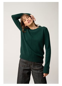 Just Cashmere Kaszmirowy sweter "Emma" w kolorze ciemnozielonym ze sklepu Limango Polska w kategorii Swetry damskie - zdjęcie 188172371