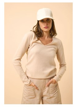 Just Cashmere Kaszmirowy sweter "Joan" w kolorze beżowym ze sklepu Limango Polska w kategorii Swetry damskie - zdjęcie 188172401