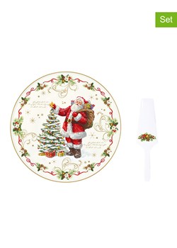 Easy Life 2-częściowy zestaw "Magic Christmas" w kolorze czerwono-kremowym - Ø 32 cm ze sklepu Limango Polska w kategorii Misy i tace dekoracyjne - zdjęcie 188174181