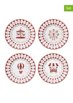 Easy Life Talerzyki deserowe (4 szt.) w kolorze biało-czerwonym - Ø 19 cm ze sklepu Limango Polska w kategorii Naczynia - zdjęcie 188174184