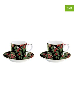 Easy Life Filiżanki (2 szt.) "Orchard" w kolorze czarnym - 75 ml ze sklepu Limango Polska w kategorii Dzbanki i zaparzacze - zdjęcie 188174270