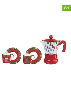 Easy Life 3-częściowy zestaw "Jingle Bells" w kolorze czerwono-biało-zielonym do kawy ze sklepu Limango Polska w kategorii Dzbanki i zaparzacze - zdjęcie 188174274
