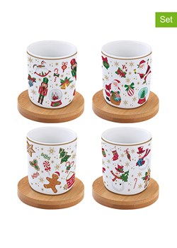 Easy Life 8-częściowy zestaw w kolorze biało-jasnobrązowym ze wzorem - 110 ml ze sklepu Limango Polska w kategorii Kubki - zdjęcie 188174330