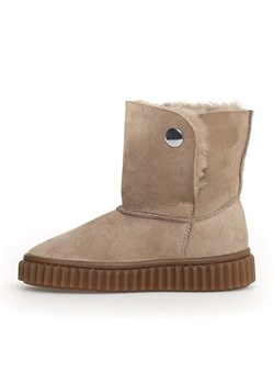 Naturino Kozaki zimowe "Pemmy" w kolorze beżowym ze sklepu Limango Polska w kategorii Buty zimowe dziecięce - zdjęcie 188175273