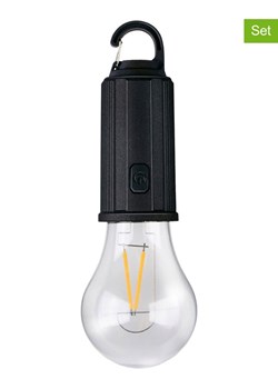 GRUNDIG Lampy kempingowe LED (2 szt.) w kolorze czarnym - wys. 17 x Ø 5,8 cm ze sklepu Limango Polska w kategorii Oświetlenie - zdjęcie 188176622