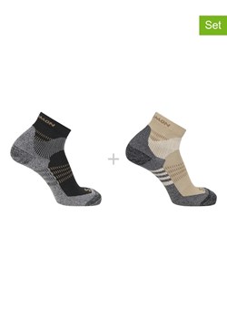 SALOMON Skarpety trekkingowe (2 pary) "X Ultra Access Quarter" w kolorze beżowo-czarnym ze sklepu Limango Polska w kategorii Skarpetki męskie - zdjęcie 188178914