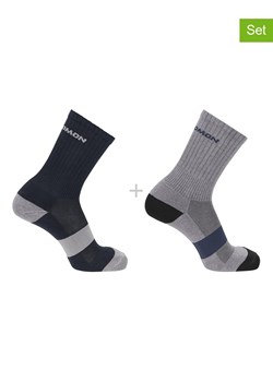 SALOMON Skarpety (2 pary) "Evasion Crew" w kolorze granatowo-szarym ze sklepu Limango Polska w kategorii Skarpetki męskie - zdjęcie 188178932