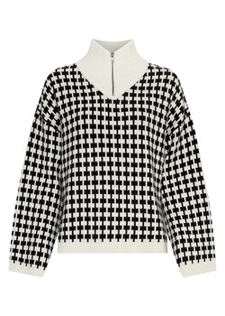MOSS COPENHAGEN Sweter "Amaria" w kolorze biało-czarnym ze sklepu Limango Polska w kategorii Swetry damskie - zdjęcie 188179802