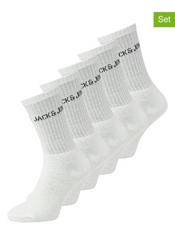 JACK &amp; JONES Junior Skarpety (5 par) w kolorze białym ze sklepu Limango Polska w kategorii Skarpetki dziecięce - zdjęcie 188179854