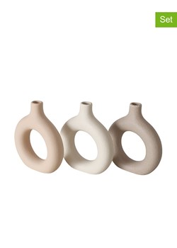 Boltze Wazony (3 szt.) "Lanyo" w kolorze beżowo-kremowo-jasnobrązowym - wys. 12 cm ze sklepu Limango Polska w kategorii Wazony - zdjęcie 188186732