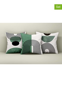 Coin de Pierre Poszewki (3 szt.) w kolorze zielono-czarno-białym na poduszki - 43 x 43 cm ze sklepu Limango Polska w kategorii Poduszki dekoracyjne - zdjęcie 188188823