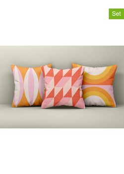 Wallity Poszewki (3 szt.) w kolorze różowo-czerwono-pomarańczowym na poduszkę ze sklepu Limango Polska w kategorii Poduszki dekoracyjne - zdjęcie 188188863