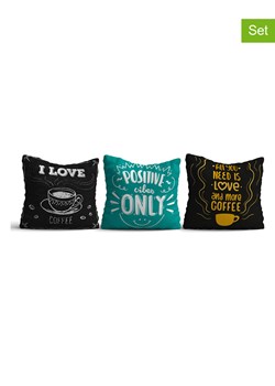 Wallity Poduszki (3 szt.) w kolorze turkusowo-czarnym ze sklepu Limango Polska w kategorii Poduszki dekoracyjne - zdjęcie 188188971