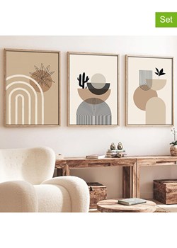 wall addiction Druki na drewnie (3 szt.) w ramce ze sklepu Limango Polska w kategorii Obrazy - zdjęcie 188188993