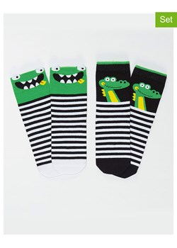 Denokids Skarpety (2 pary) w kolorze zielono-czarno-białym ze sklepu Limango Polska w kategorii Skarpetki dziecięce - zdjęcie 188189372