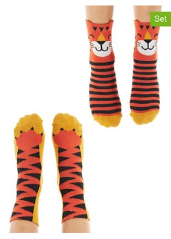 Denokids Skarpety (2 pary) "Tiger" w kolorze pomarańczowym ze sklepu Limango Polska w kategorii Skarpetki dziecięce - zdjęcie 188189690