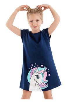 Denokids Sukienka "Colorful Unicorn" w kolorze granatowym ze sklepu Limango Polska w kategorii Sukienki dziewczęce - zdjęcie 188190350