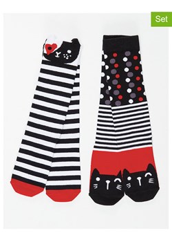 Denokids Podkolanówki (2 pary) w kolorze czarno-czerwono-białym ze sklepu Limango Polska w kategorii Skarpetki dziecięce - zdjęcie 188190741