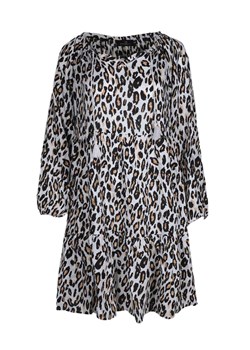 Zwillingsherz Sukienka "Tara" w kolorze biało-czarno-jasnobrązowym ze sklepu Limango Polska w kategorii Sukienki - zdjęcie 188192954