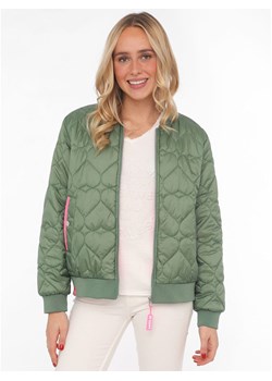 Zwillingsherz Kurtka pikowana "Be Happy" w kolorze zielonym ze sklepu Limango Polska w kategorii Kurtki damskie - zdjęcie 188193344