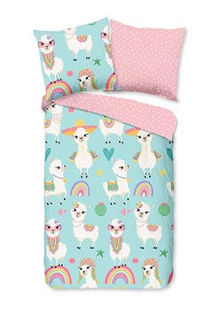 Good Morning Komplet pościeli "Lamalife" w kolorze turkusowo-jasnoróżowym ze sklepu Limango Polska w kategorii Pościel dziecięca - zdjęcie 188196651