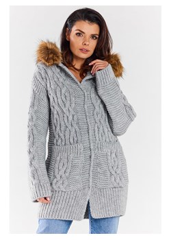 Awama Kardigan w kolorze szarym ze sklepu Limango Polska w kategorii Swetry damskie - zdjęcie 188200890