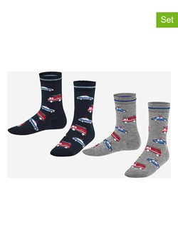 Falke Skarpety (2 pary) "Cars Bundle" w kolorze granatowo-szarym ze sklepu Limango Polska w kategorii Skarpetki dziecięce - zdjęcie 188202083