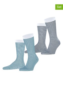 ESPRIT Skarpety (2 pary) "Allover Stripes" w kolorze niebieskim ze sklepu Limango Polska w kategorii Skarpetki męskie - zdjęcie 188202310