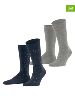 ESPRIT Skarpety (2 pary) "Fine Dot" w kolorze granatowo-szarym ze sklepu Limango Polska w kategorii Skarpetki męskie - zdjęcie 188202373