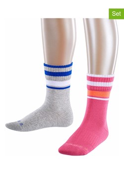 ESPRIT Skarpety (2 pary) "Sport" w kolorze szaro-różowym ze sklepu Limango Polska w kategorii Skarpetki dziecięce - zdjęcie 188202392