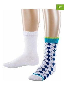 ESPRIT Skarpety (2 pary) "Football" w kolorze biało-niebieskim ze sklepu Limango Polska w kategorii Skarpetki dziecięce - zdjęcie 188202393