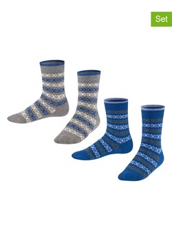 ESPRIT Skarpety (2 pary) "Geo Pattern" w kolorze granatowo-szarym ze sklepu Limango Polska w kategorii Skarpetki dziecięce - zdjęcie 188202402