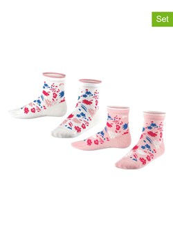 ESPRIT Skarpety (2 pary) "Sweet Flower" w kolorze biało-jasnoróżowym ze sklepu Limango Polska w kategorii Skarpetki dziecięce - zdjęcie 188202422