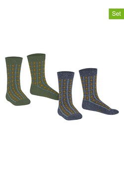 ESPRIT Skarpety (2 pary) "Check" w kolorze zielono-niebieskim ze sklepu Limango Polska w kategorii Skarpetki dziecięce - zdjęcie 188202454