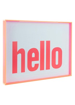 Present Time Druk artystyczny "Hello" w kolorze różowym w ramce - 31 x 41 cm ze sklepu Limango Polska w kategorii Obrazy - zdjęcie 188202981