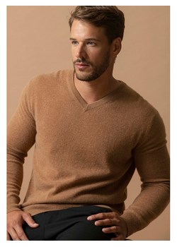 Perfect Cashmere Kaszmirowy sweter "Alexander" w kolorze jasnobrązowym ze sklepu Limango Polska w kategorii Swetry męskie - zdjęcie 188209510