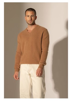 Perfect Cashmere Kaszmirowy sweter "Enzo" w kolorze jasnobrązowym ze sklepu Limango Polska w kategorii Swetry męskie - zdjęcie 188209734