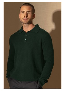 Perfect Cashmere Kaszmirowy sweter "Spencer" w kolorze ciemnozielonym ze sklepu Limango Polska w kategorii Swetry męskie - zdjęcie 188209870