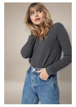 Perfect Cashmere Kaszmirowy sweter "Lindsay" w kolorze ciemnoszarym ze sklepu Limango Polska w kategorii Swetry damskie - zdjęcie 188210380