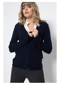 Perfect Cashmere Kaszmirowy kardigan "Paige" w kolorze granatowym ze sklepu Limango Polska w kategorii Swetry damskie - zdjęcie 188210541