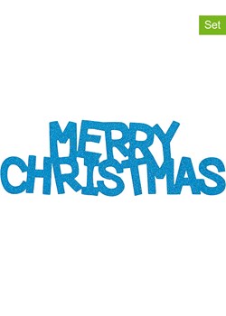 Overbeck and Friends Brokatowe napisy (2 szt.) "Merry Christmas" w kolorze turkusowym - 30 x 10 cm ze sklepu Limango Polska w kategorii Dekoracje bożonarodzeniowe - zdjęcie 188218463