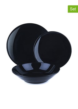 Trendy Kitchen by EXCÉLSA 18-częściowy zestaw talerzy "Fashion" w kolorze czarnym ze sklepu Limango Polska w kategorii Naczynia - zdjęcie 188218751