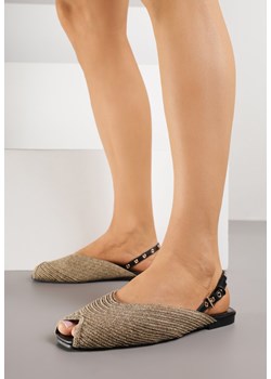 Ciemnobeżowe Sandały Ozdobione Plecionką i Aplikacjai Hellia ze sklepu born2be.pl w kategorii Sandały damskie - zdjęcie 188219113