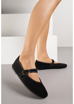 Czarne Balerinki Mary Jane z Klamrą Zaurg ze sklepu renee.pl w kategorii Balerinki - zdjęcie 188219452