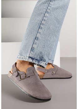 Szare Sandały Typu Chodaki z Klamrami Silvermore ze sklepu renee.pl w kategorii Sandały damskie - zdjęcie 188219614