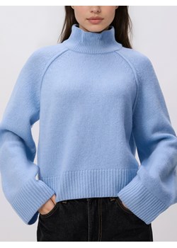 Reserved - Wełniany sweter z golfem - jasnoniebieski ze sklepu Reserved w kategorii Swetry damskie - zdjęcie 188220413