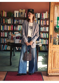 Reserved - Jeansy wide leg z wysokim stanem - niebieski ze sklepu Reserved w kategorii Jeansy damskie - zdjęcie 188220492