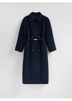 Reserved - Płaszcz z wełną Bellandi - granatowy ze sklepu Reserved w kategorii Płaszcze damskie - zdjęcie 188221111