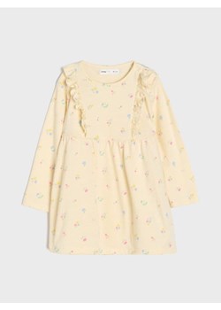 Sinsay - Bawełniana sukienka w kwiaty - kremowy ze sklepu Sinsay w kategorii Sukienki niemowlęce - zdjęcie 188221282