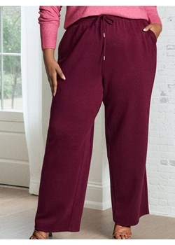 Sinsay - Spodnie wide leg z domieszką wiskozy Plus Size - bordowy ze sklepu Sinsay w kategorii Spodnie damskie - zdjęcie 188221291